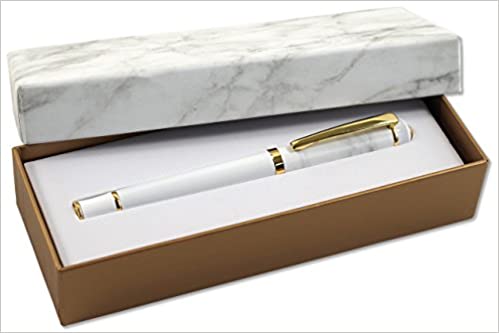 Bolígrafo de mármol con una caja de regalos